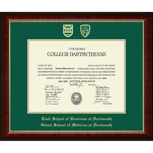Diploma Frame Murano - MHA (Health Administration) Dartmouth