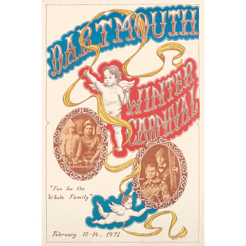 Rare *ORIGINAL* 1971 Winter Carnival Fun for the Whole Family Poster Dartmouth