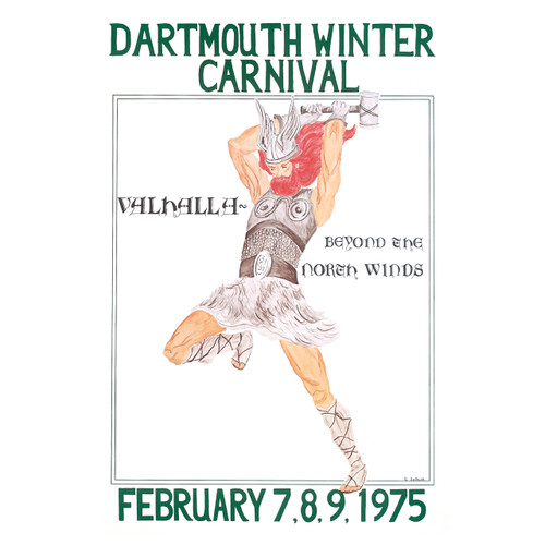 Rare *ORIGINAL* 1975 Winter Carnival Valhalla Poster Dartmouth