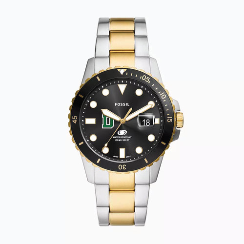 Fossil Watch Men's Dive Two-Tone Stainless Steel Black Dartmouth