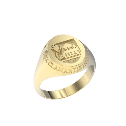 Ring Oval Small Shield 14K with Outer Text Ring Oval Small Shield 14K with Outer Text