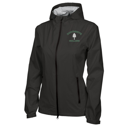 Women's black full zip hooded jacket with 'Dartmouth College' in green and lone pine in white Women's black full zip hooded jacket with 'Dartmouth College' in green and lone pine in white