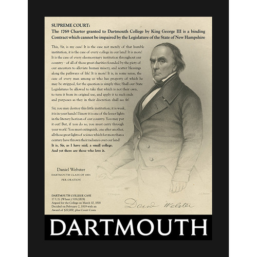 Framed Daniel Webster Case Poster Dartmouth Co Op