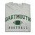 Grey short sleeve tee with 'Dartmouth Football' across the chest in green