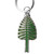 Green lone pine key chain with key ring