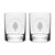 14 oz Set of 2 Classic Double Old Fashioned Glasses Etched Circle Lone Pine Dartmouth 