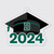 2024 Ornament Grad Cap Acrylic Dartmouth