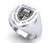 Ring Oval Large Platinum Geisel Shield