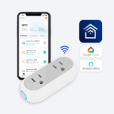 Smart WiFi plug with mobile app and voice assistant compatibility