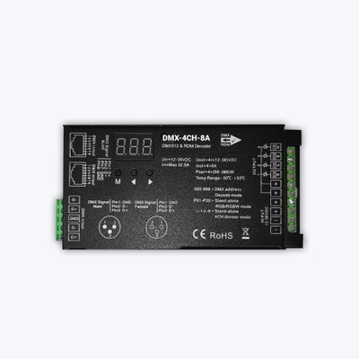Contrôleur Décodeur DMX 512 4 Canaux RGBW Pour Bande LED - Affichage Digital Et Commande Précise - 3