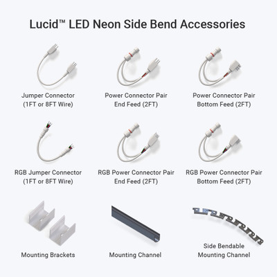 Multiple Aluminum Holder Clip Fixed Mounted Brackets For Led Neon Light  Strip, 10 pcs per pack