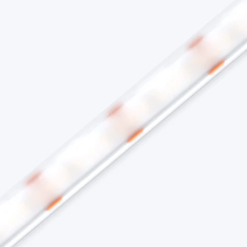 High-resolution, diagonal close-up shot of the frosted casing on the Valor™ Diffused IP67 LED Strip for dotless light diffusion.