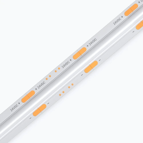 High-res, diagonal close-up shot of the UltraBright™ Verity SOB dIFFUSED IP20 LED Strip showing precise solder points.