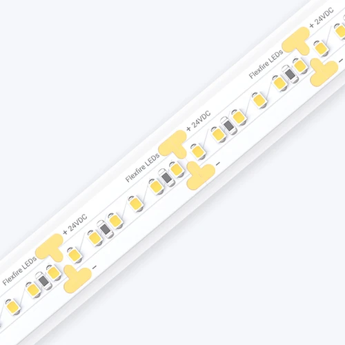 Diagonal close-up shot of the Outdoor UltraBright™ Accent IP65 LED Strip showing precise solder points.