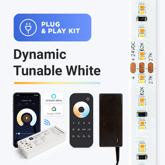 Dynamic Tunable White LED Strip light Kit - CRI up to 98