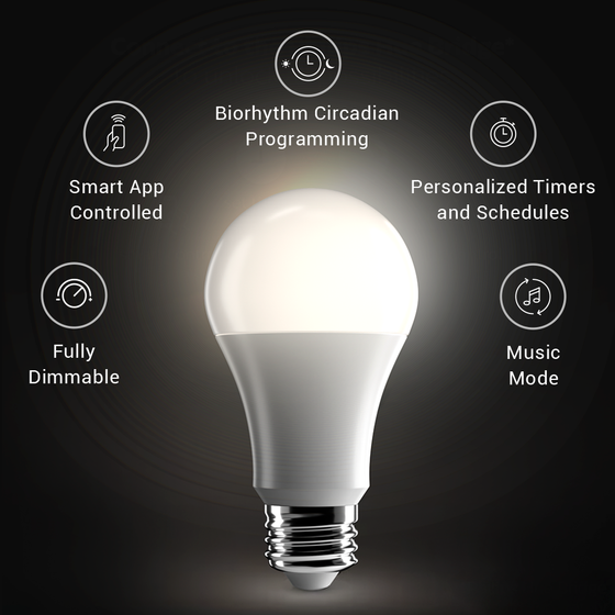 Leona Smart Bulb - Wifi, E26 Base, RGB color changing + Tunable White