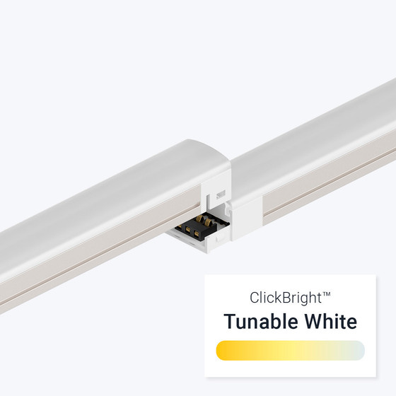 Close-up of ClickBright Tunable White LED light bar with plug-and-play feature