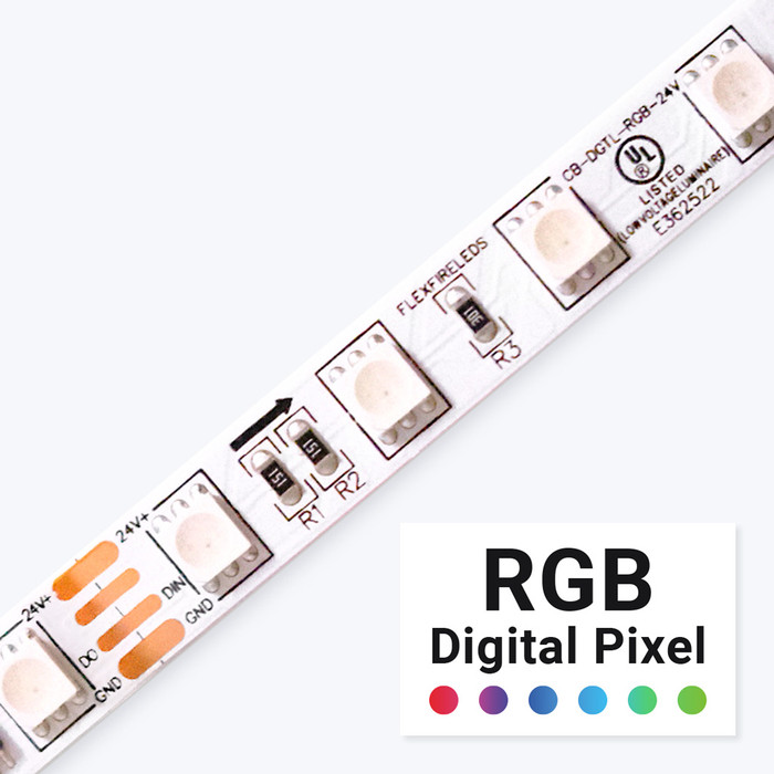 Addressable RGB Digital Pixel LED Strip Light - WS2811 IC