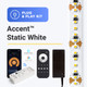 Accent Static White Plug-and-Play LED lighting kit with controller, power supply, smart home compatibility with Alexa and Google Home.