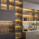 kitchen shelving lighting using slim LED strip light