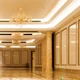 Warm UltraBright™ Industrial IP20 LED Strips illuminate long ceiling coves above marble walls in a luxury hallway.