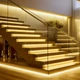 Stair lighting with amber LED strip lights – ColorBright Vivid Color LED Strip Lights