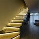 Stair lighting with LED strip lights in home
