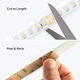 Demo of the Outdoor Vital™ 300 White IP65 LED Strip being cut to length and the 3M VHB adhesive backing being peeled.