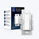 Product box for the Leona® All-in-One Smart Dimmer Driver, highlighting features like precision dimming and voice command.