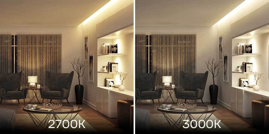 2700K vs 3000K Warm White Color Temperature Cove Lighting Comparisons