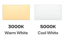 3000K and 5000K color temperatures