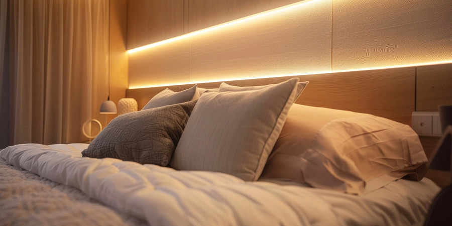 Accent lighting bheadboard example