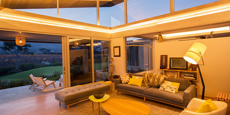 Living room cove lighting LED strip ambient lighting