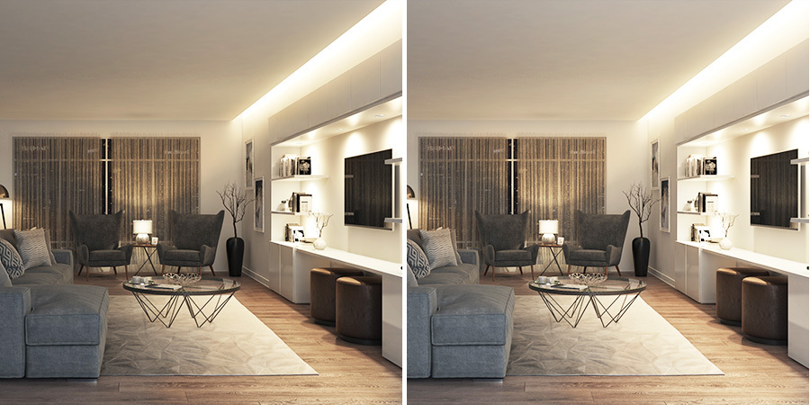 Ambient Lighting Lumen Comparison Example