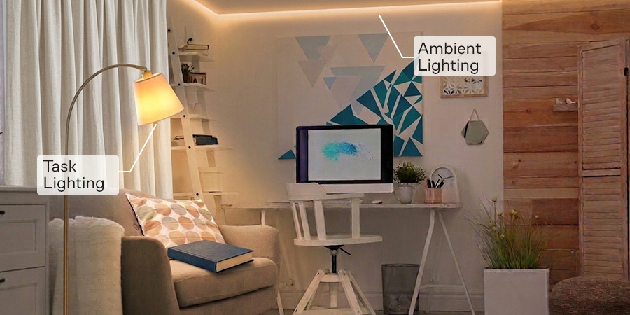 Task vs Ambient lighting examples