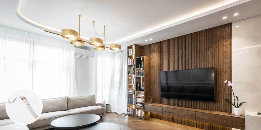 Living Room Cove Lighting LED Strip Architectural Neutral White