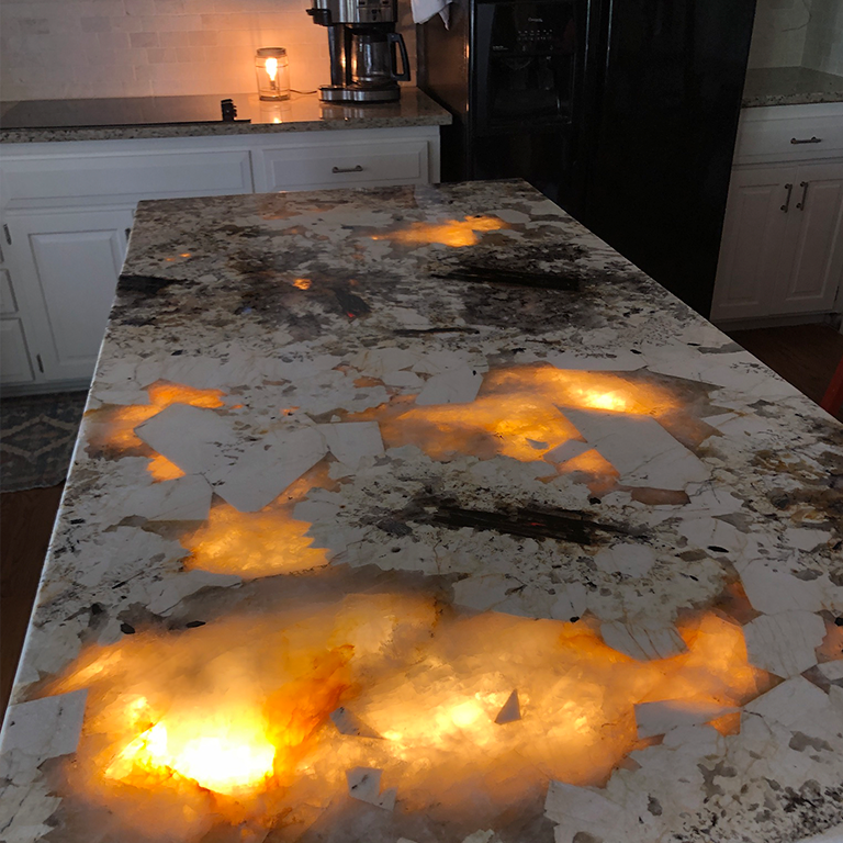 Backlit countertop LED kitchen lighting
