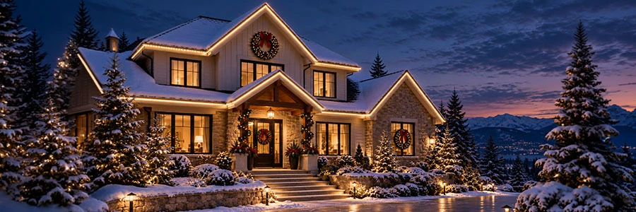 Plan Your Holiday Light Installation with RGB Strips & More Warm white outdoor house LED strip lighting