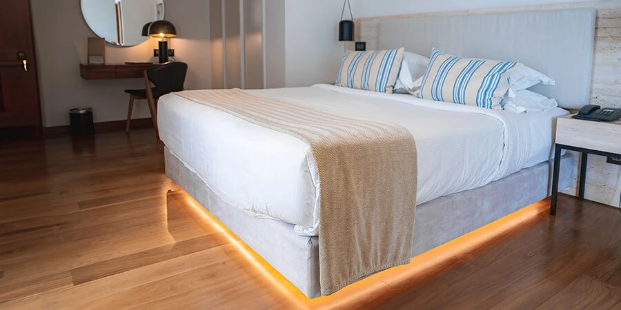 Bed LED lighting under bed