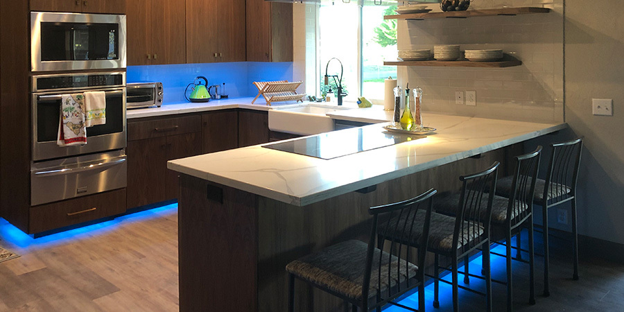 Toe-kick and undercabinet RGB LED lighting