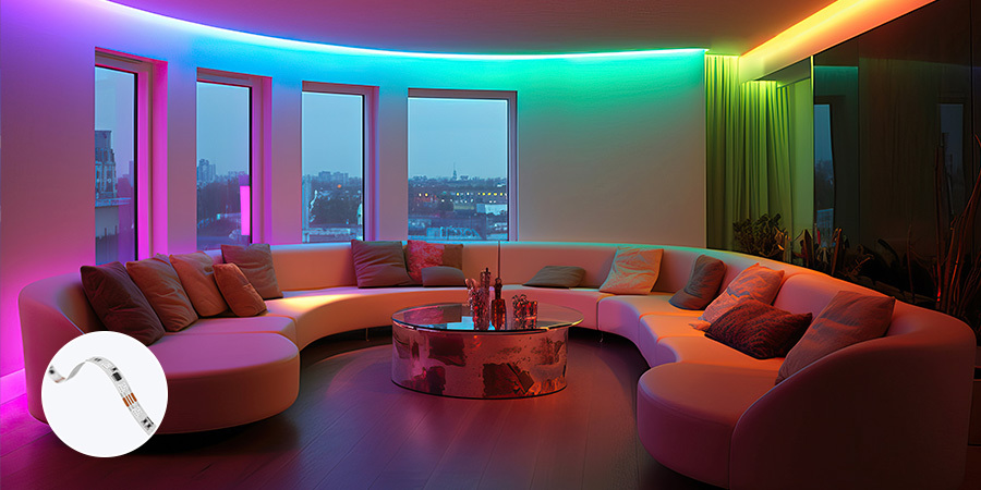 Flexfire RGB Pixel Living Room Cove Lighting and Sofa Lighting