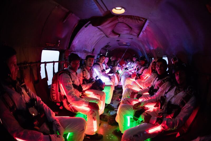 custom lighting parachute formation LEDs