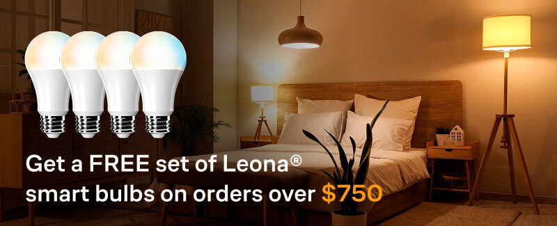 Free Leona bulbs pack on orders over $750