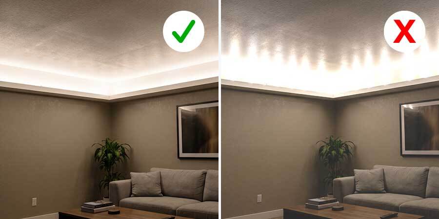 Cove Lighting Diffused Lighting Example Doted vs Linear Light