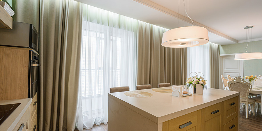 Modern kitchen drum pendant light