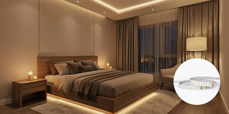 Under Bed Toe-Kick Warm White LED Strip Lighting