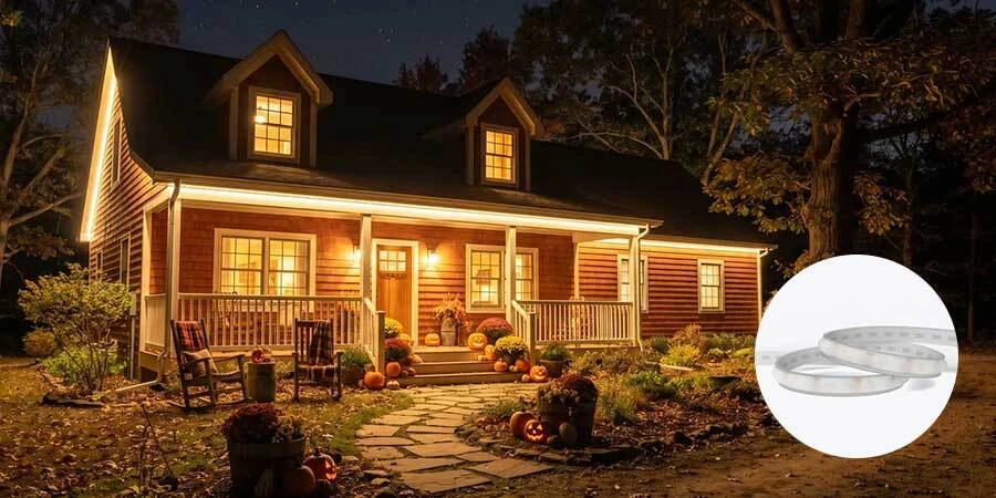 Outdoor Warm White Architectural Soffit LED Strip Lighting
