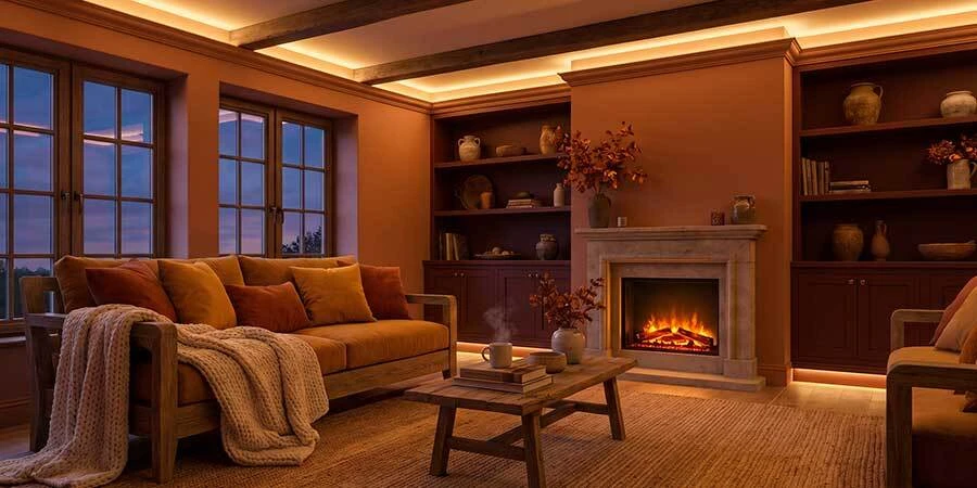 Cove Lighting Living Room with Cozy Warm White LED Strip Lights