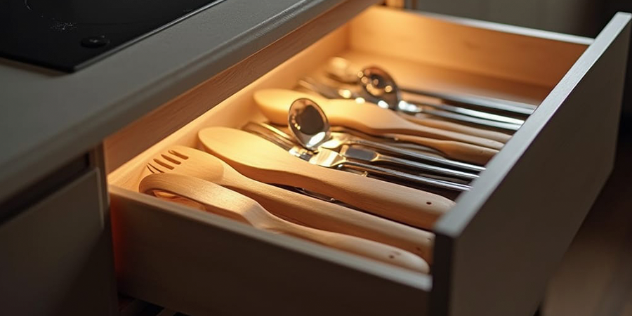 Kitchen LED drawer lighting