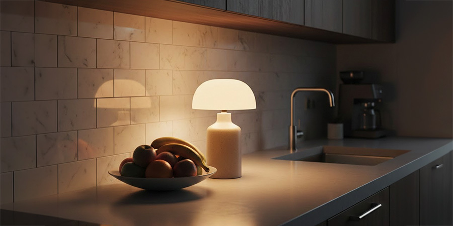 Kitchen table lamp warm white